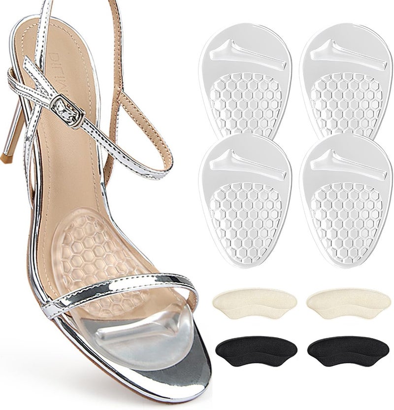 mickee Metatarsal Pads for Women, Ball of Foot Cushions, Heel Inserts Pads for Pain Relief in Shoes, No Slip Heel Grips Liners Shoe Pads - Image 1